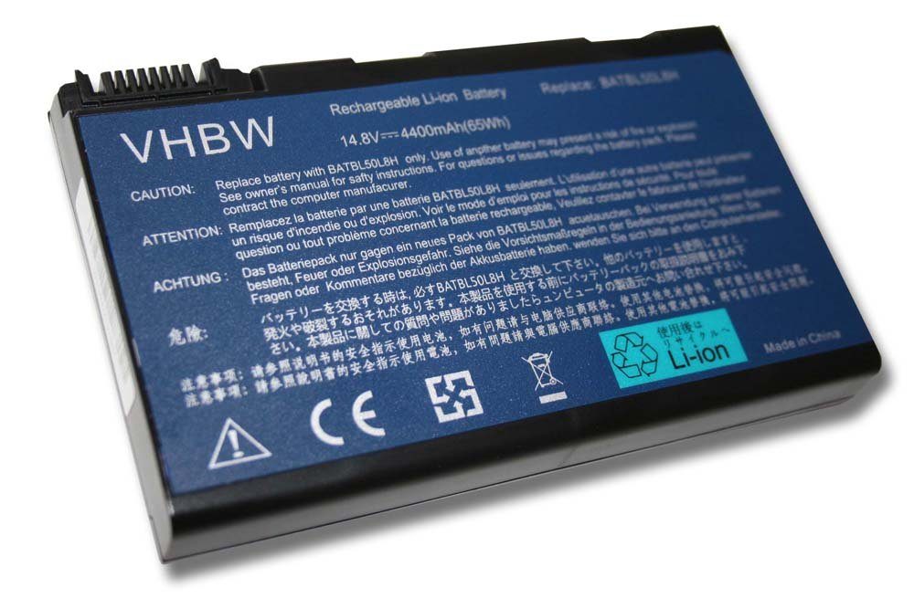 vhbw passend für Acer Aspire 9804WKMi, 9805WKHi, 9813WKMi, 9814WKMi, Laptop-Akku 4400 mAh