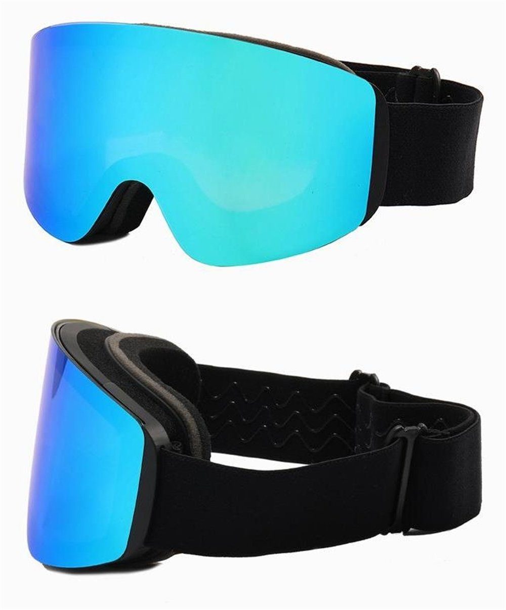 Colour Erwachsene Skibrille Skibrille Rouemi Skibrille, Double Layer Anti-Fog Dazzle Blau