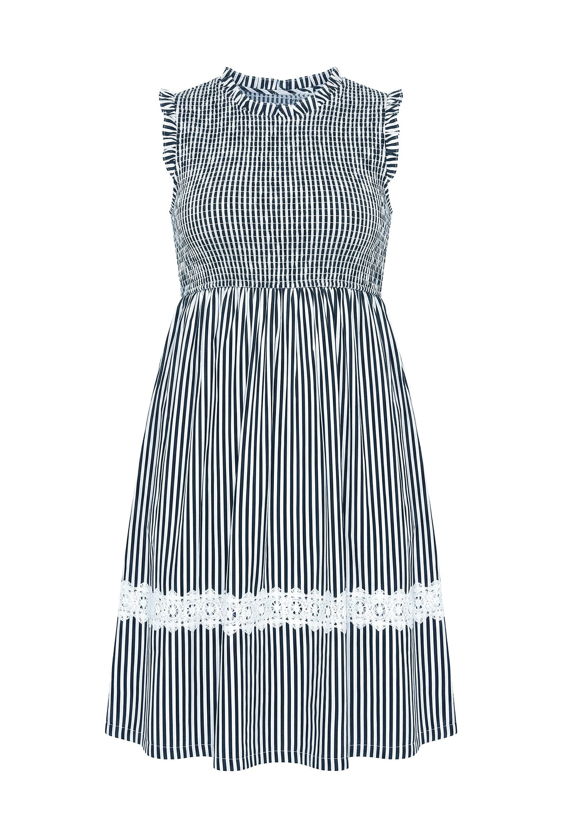 Angel of Style Jerseykleid Smok-Kleid ärmellose A-Linie Smok-Oberteil