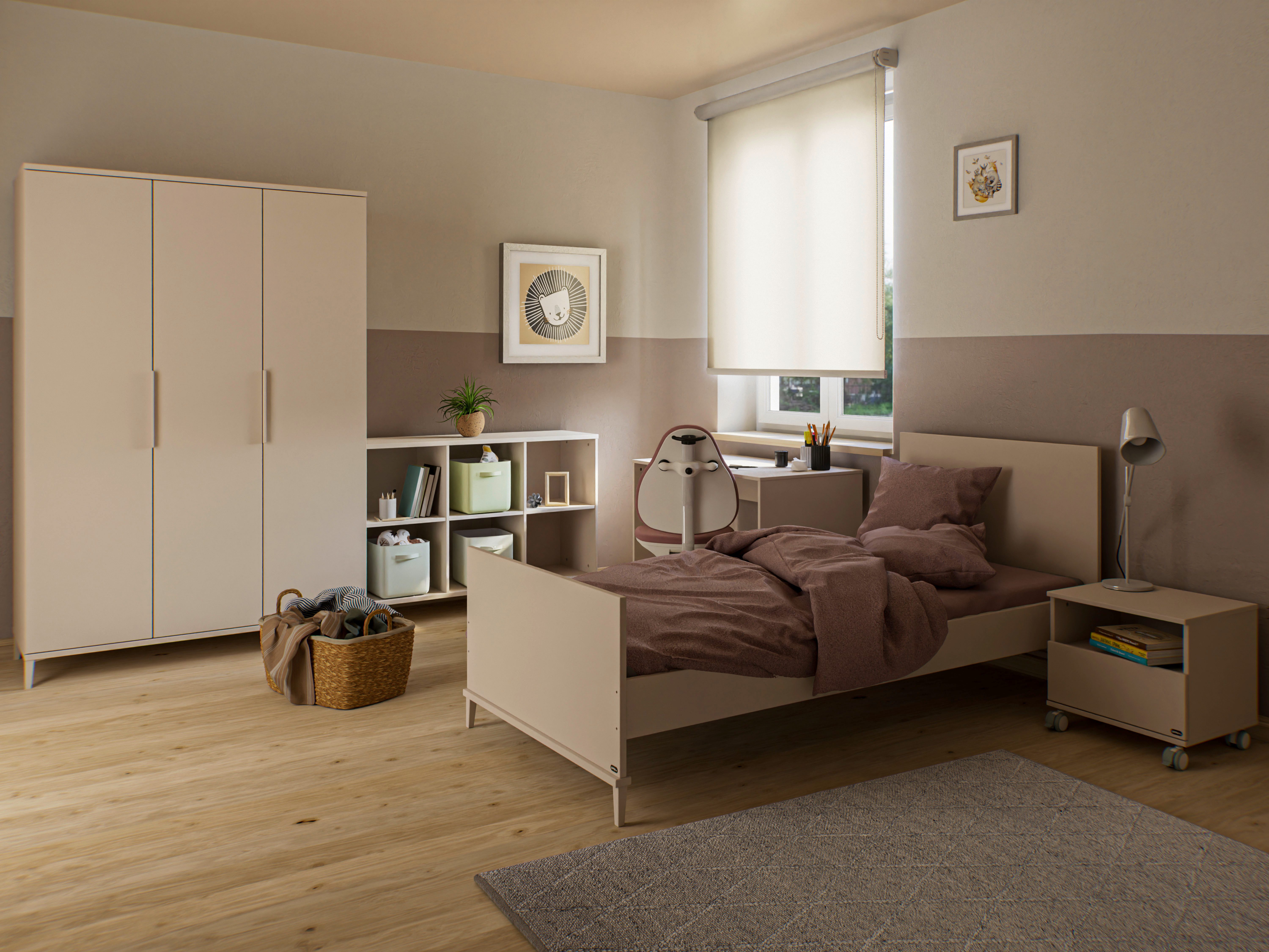 YUNY by PAIDI Kleiderschrank SISTER LOU inkl. Kleiderstangen und Einlegeböden Beige, zertifizierte Qualität, Soft-Close