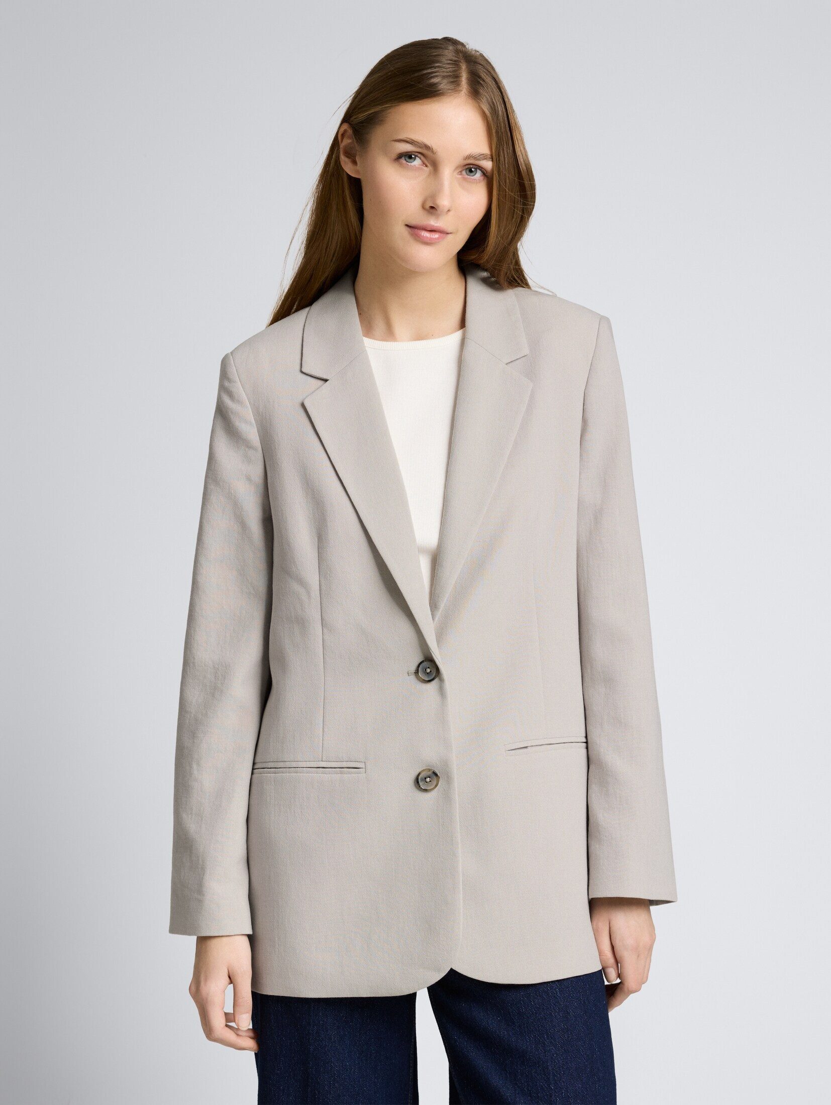 TOM TAILOR Denim Jackenblazer Blazer Regular Fit Blazer mit Paspeltaschen