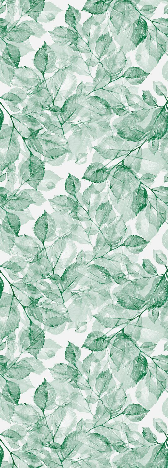 queence Vinyltapete herbstlichem natürlich, Motiv St), Selbstklebende Blätter 90x250cm Tapete (1 glatt, grün, mit