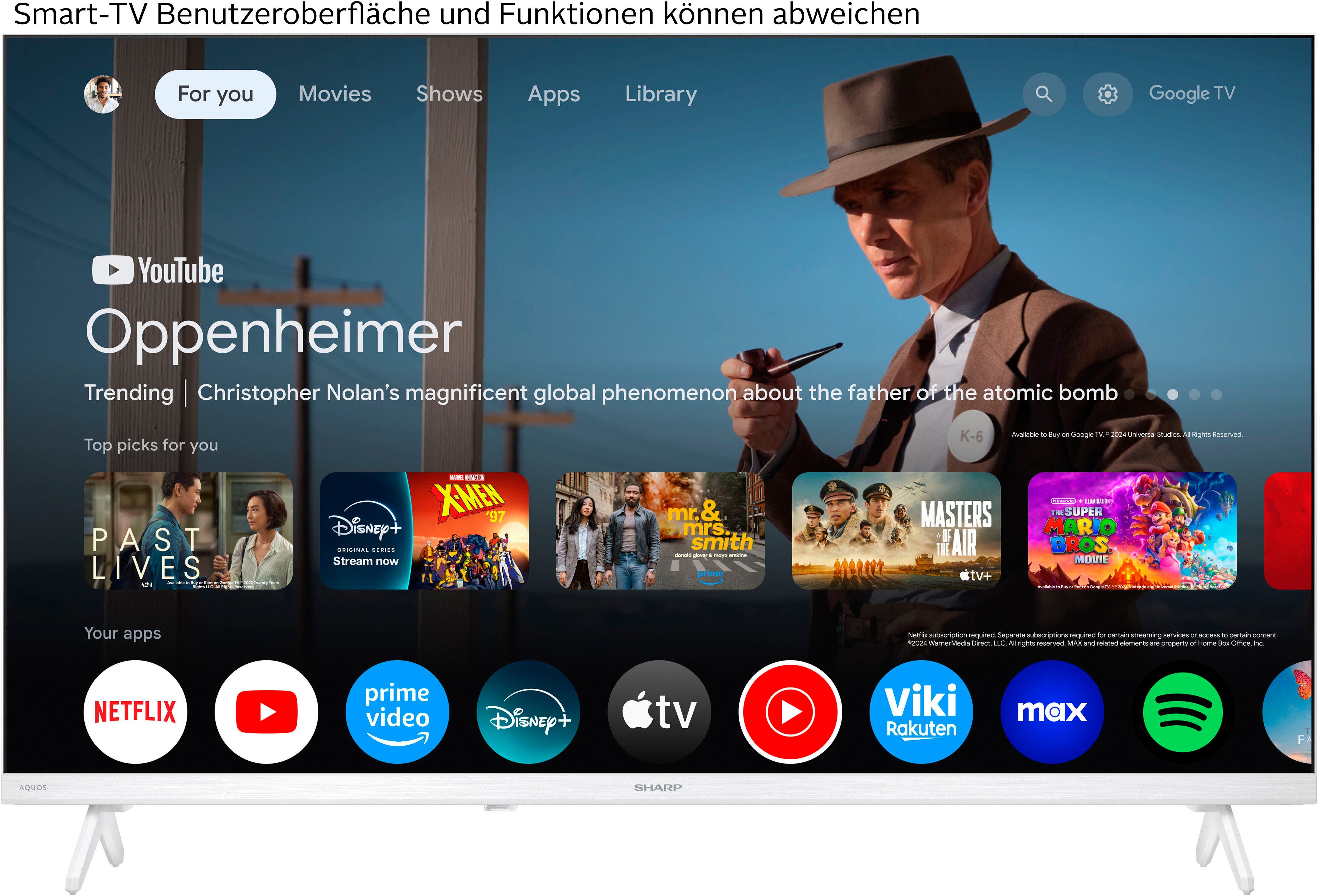 Sharp 1T-C32HFx LED-Fernseher (80 cm/32 Zoll, HD ready, Smart-TV, Google TV)