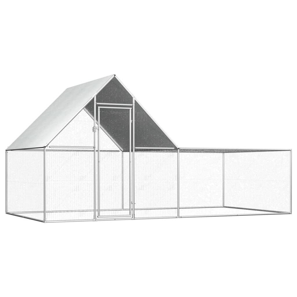 vidaXL Hühnerstall, Hühnerkäfig 4x2x2 m Verzinkter Stahl