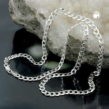 unbespielt Silberkette Halskette 4,6 mm flache Panzerkette mit Muster 925 Silber 45 cm, Silberschmuck für Damen und Herren
