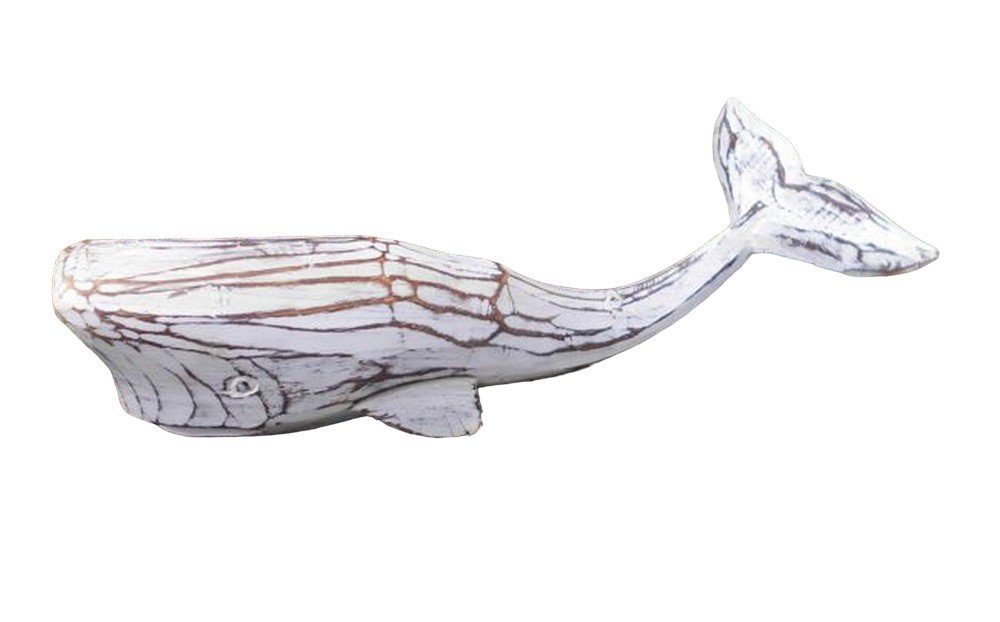 Dekofigur Deko-Objekt Wal Pottwal maritime Skulptur Holz massiv Natur 30 cm