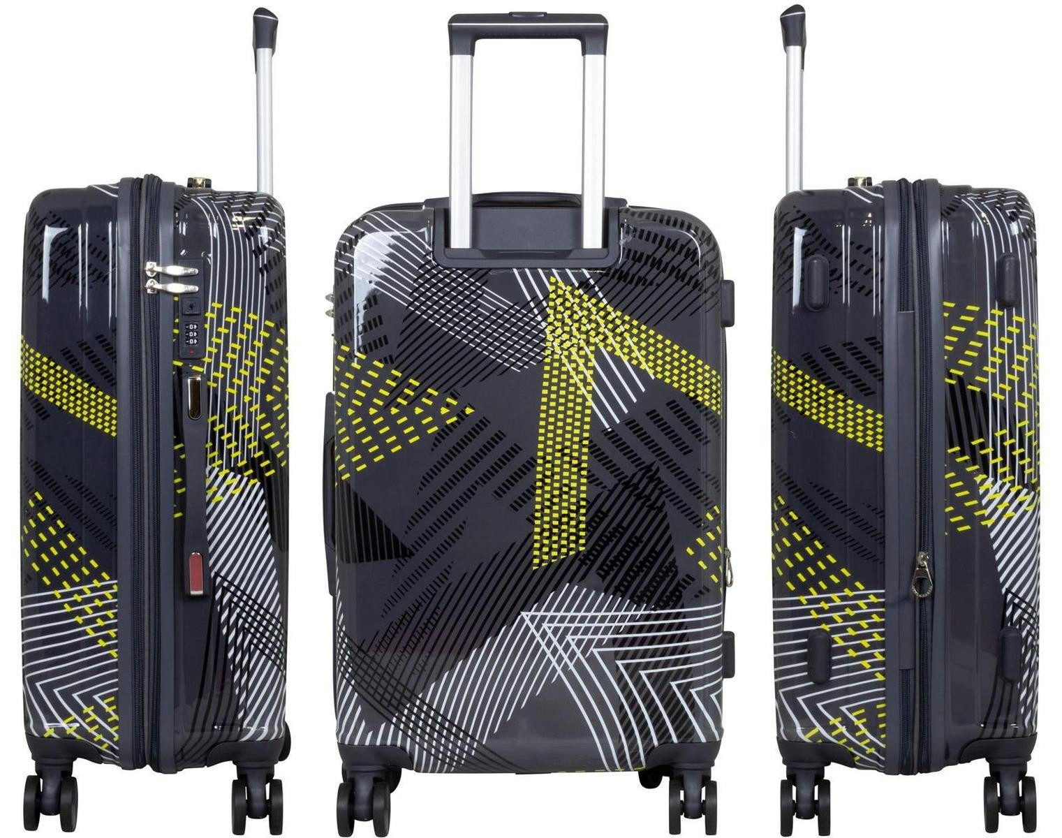 Warenhandel König Hartschalen-Trolley Ravenna, 4 Rollen, Dehnfalte für Gr. L und XL, farbig abgestimmte Griffe und Rollen