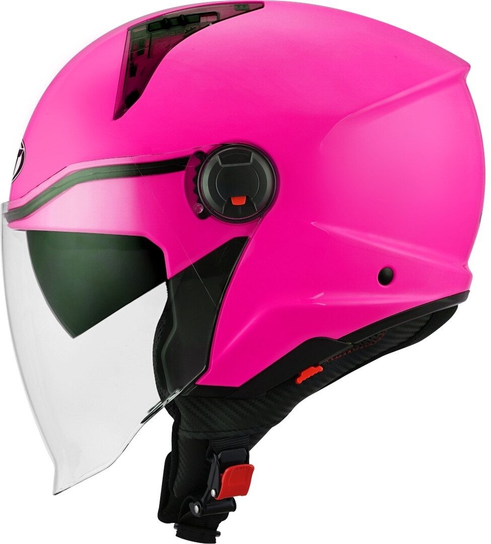 KYT Motorradhelm D-City Plain Jethelm, integriertes Sonnenvisier