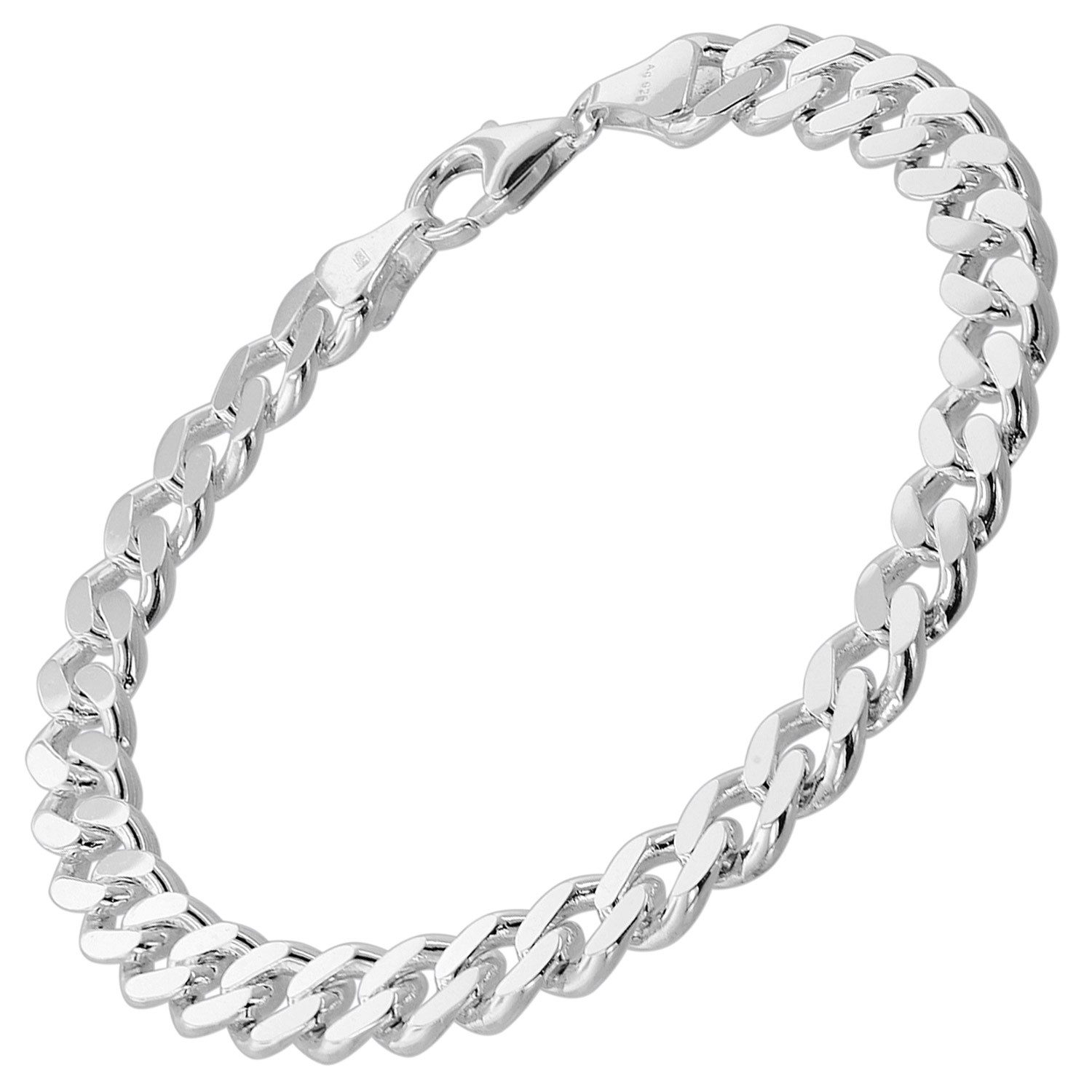 Gliederarmband für Männer 925 Silber Panzerkette Massiv Breite 8,2 mm