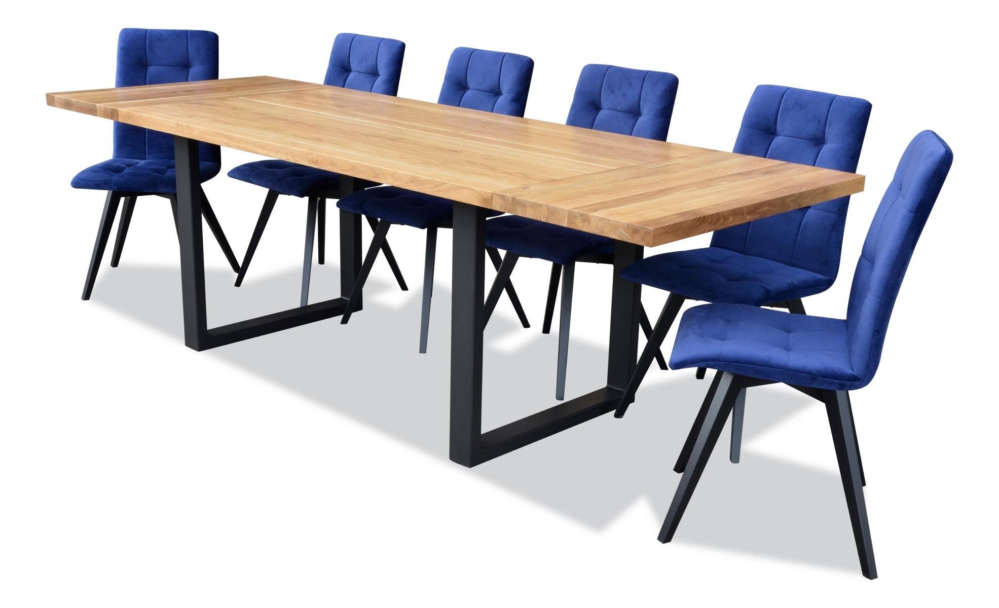 JVmoebel Essgruppe, (7-tlg), Klassischer Tisch Couchtisch Modern Beistelltisch Stuhl Design