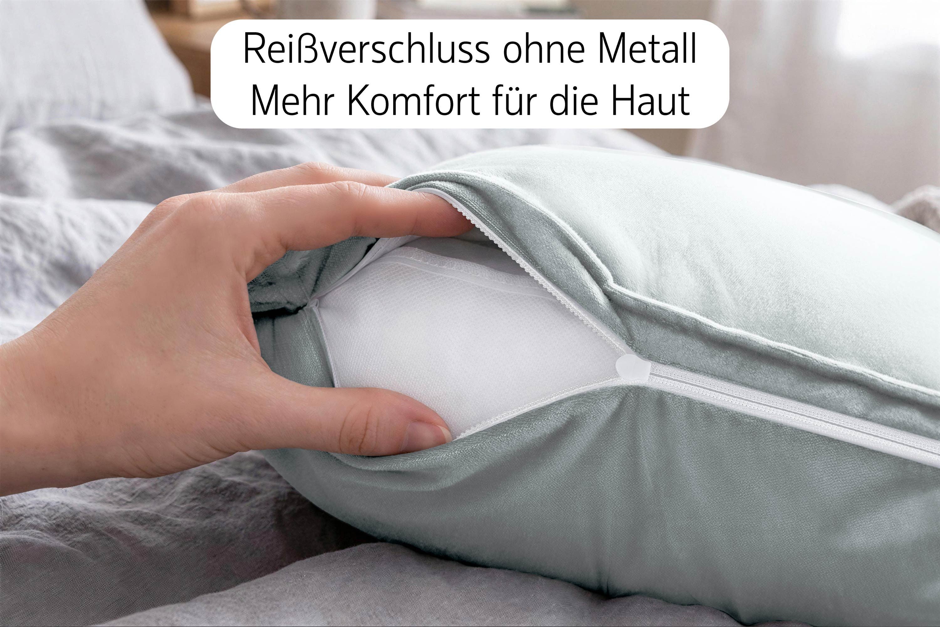 Amilian Dekokissen 4er Set Zierkissen Sofakissen Couchkissen mit Reißverschluss, inklusive Füllung für Sofa, Couch und Bett