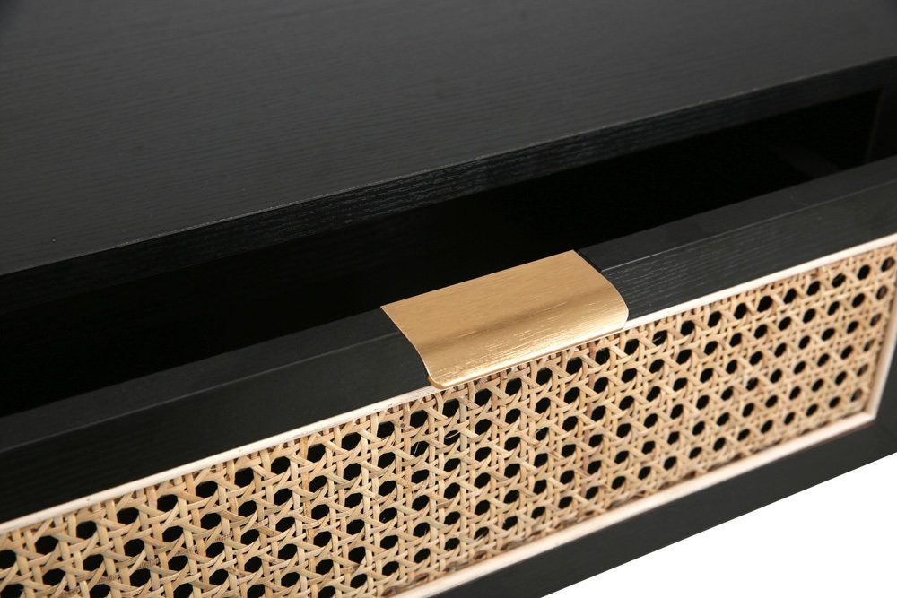 Couchtisch schwarz schwarz · | · MDF Geflecht · riess-ambiente schwarz Wiener 1-St), Wohnzimmer Metall (Einzelartikel, | schwarz Design 100cm Retro VIENNA ·