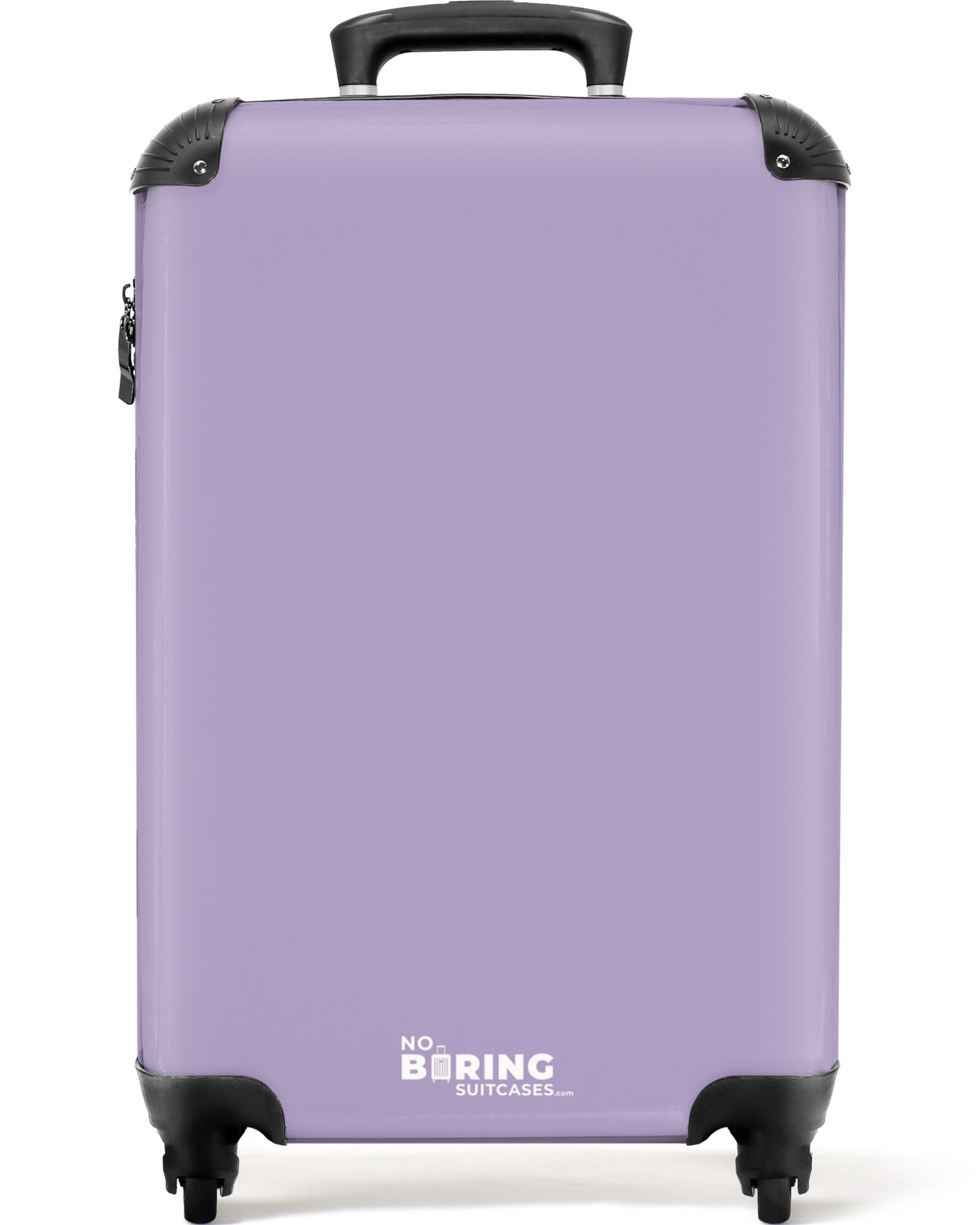 NoBoringSuitcases.com© Hartschalen-Trolley Flieder - Einfarbig 55x35x20cm, 4 Rollen, Reisetasche mit Rollen, Koffer Handgepäck Flugzeug