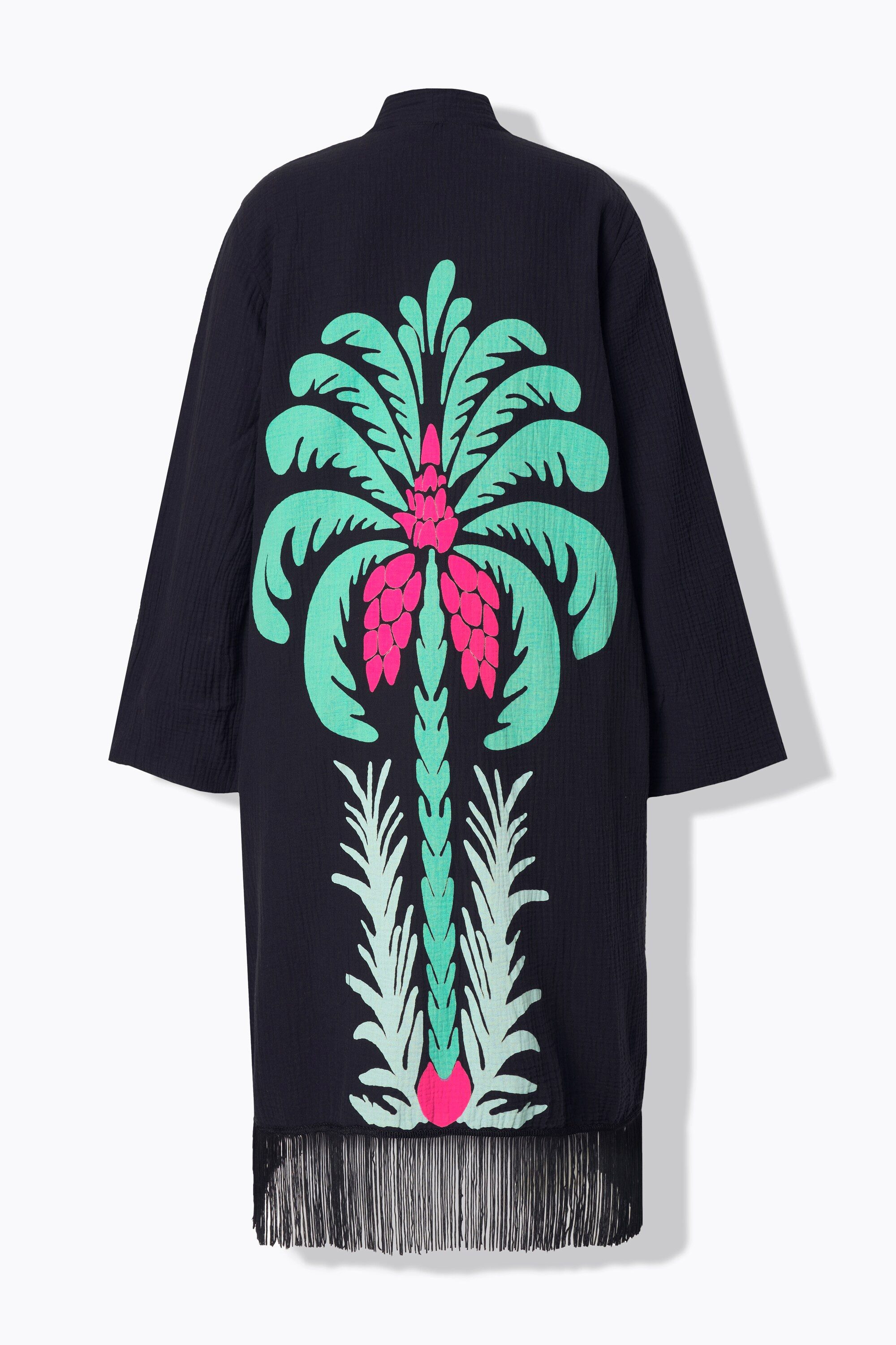 Angel of Style Sommerjacke Kimono Musselin Palmen-Print