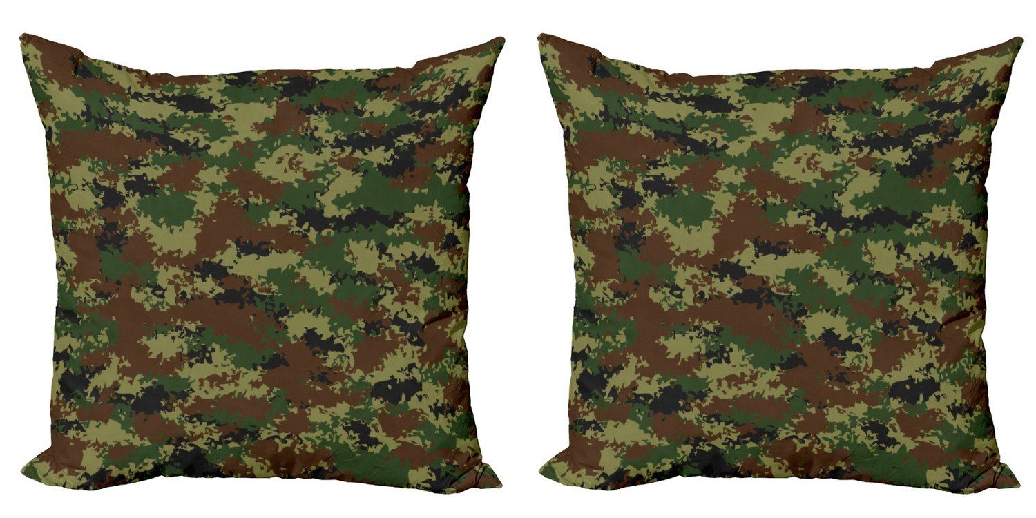 Kissenbezüge Modern Accent Doppelseitiger Digitaldruck, Abakuhaus (2 Stück), Grün Grunge Graphic Camouflage