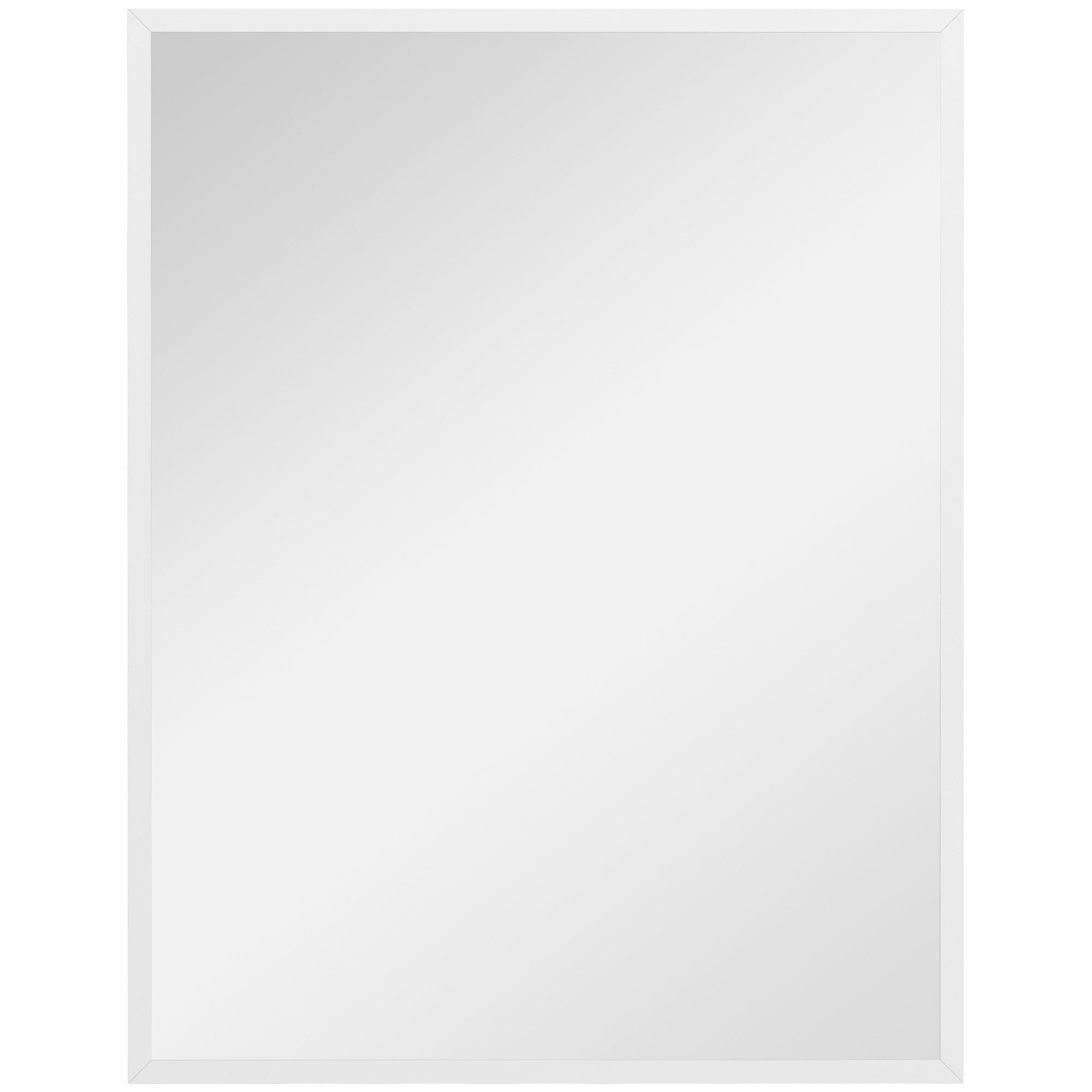 HOMCOM Wandspiegel Rechteckig Spiegel Dekorativ 70 x 90 cm (Badezimmerspiegel, 1-St., Dekorativer Hängespiegel), für Schlafzimmer Badezimmer Wohnzimmer Flur Weiß