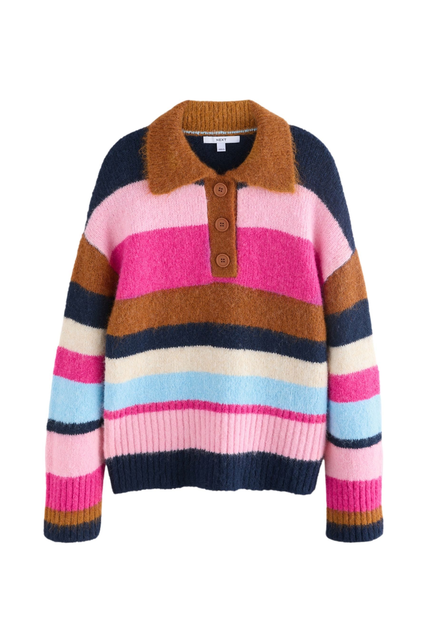 Next Polokragenpullover Gestreifter Polo-Strickpullover mit Kragen günstig online kaufen