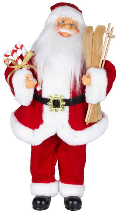 Christmas Paradise Weihnachtsmann 45cm mit Spieluhr aufziehbar (Dekofigur, 1 St), Weihnachtsdeko Nikolaus mit Kopfdrehung und Musik