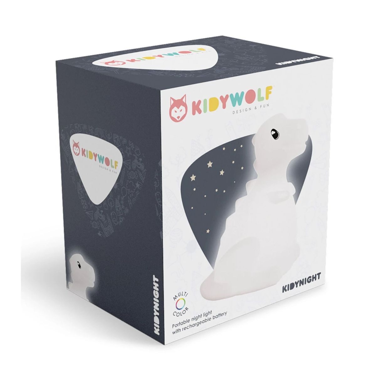 Kidywolf Nachtlicht Nachtlicht mit Farb- wechsel Dinosaurier 15cm