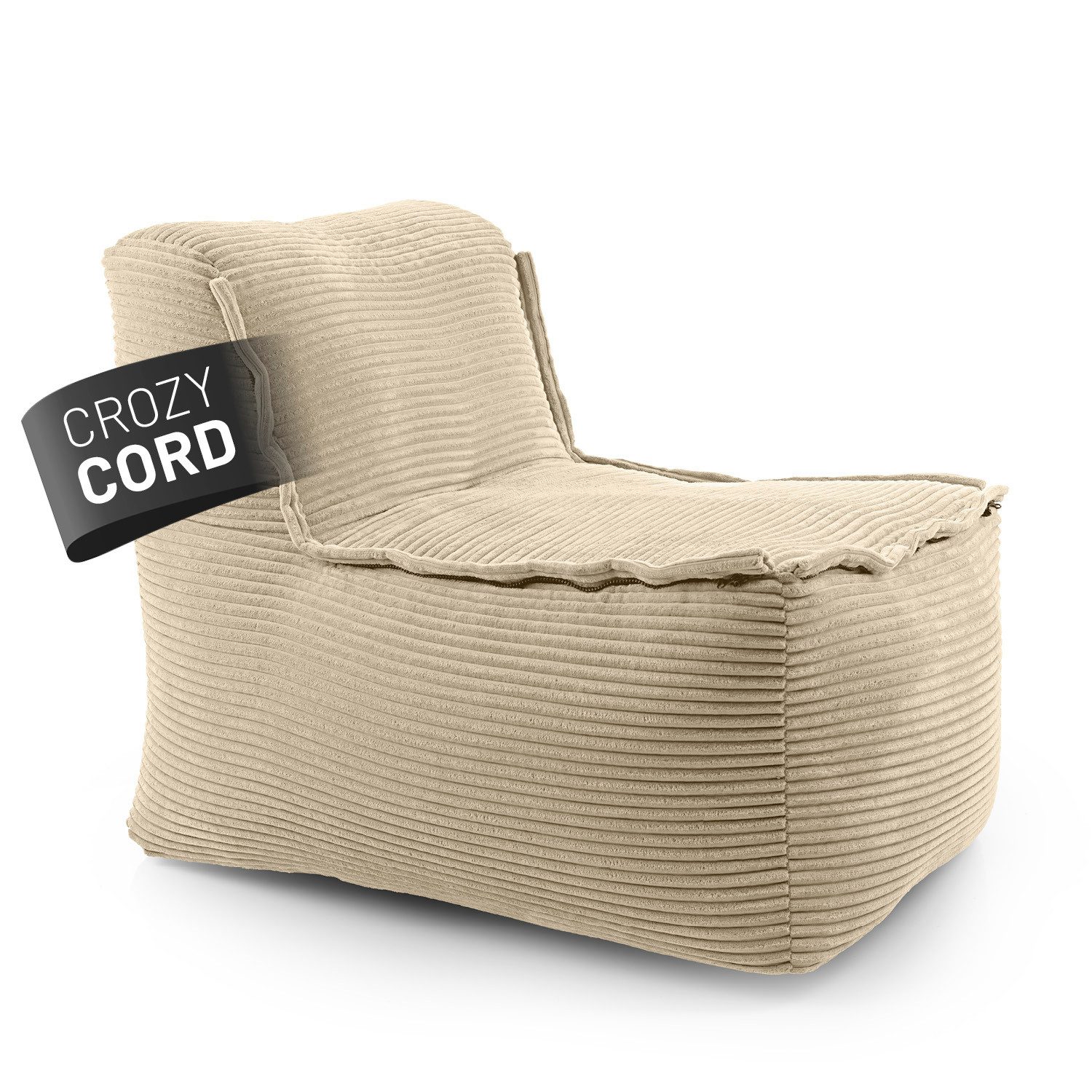 Lumaland Sitzsack Sitzsack-Sofa Modular Cord 54x81x70cm, Sessel abnehmbarer Bezug erweiterbar waschbar