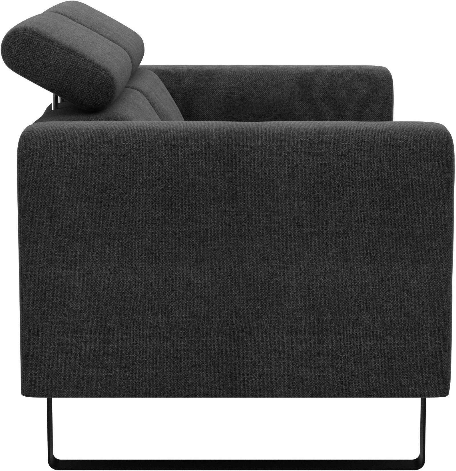 andas 2-Sitzer Caja, mit verstellbaren Kopfstützen und Metallkufen darkgray
