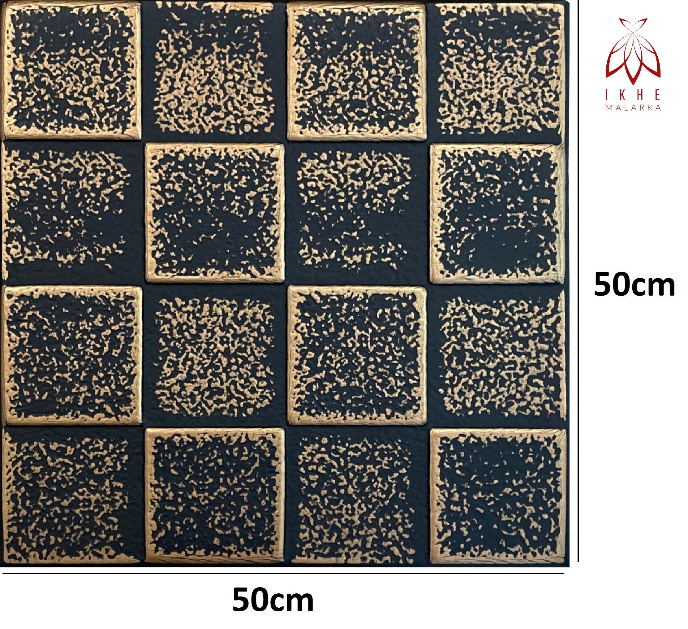 IKHEMalarka 3D Wandpaneel aus Polystyrol Styropor XPS, BxL: 50,00x50,00 cm, 0,25 qm, Paneelen für Wand & Decken 50x50cm