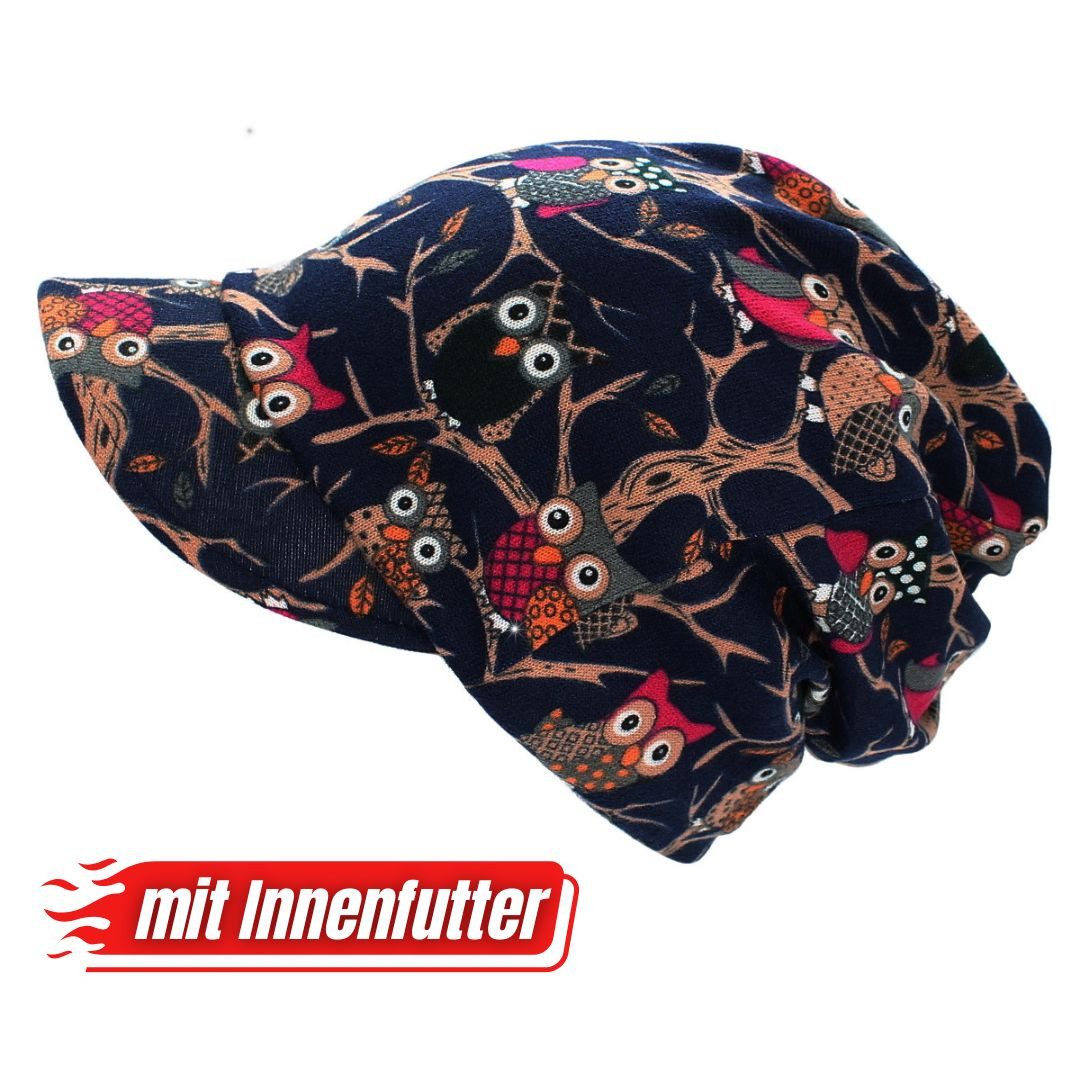 Schirmmütze Damen Beanie Mütze mit Schirm und Innenfutter Schirmmütze Thermo