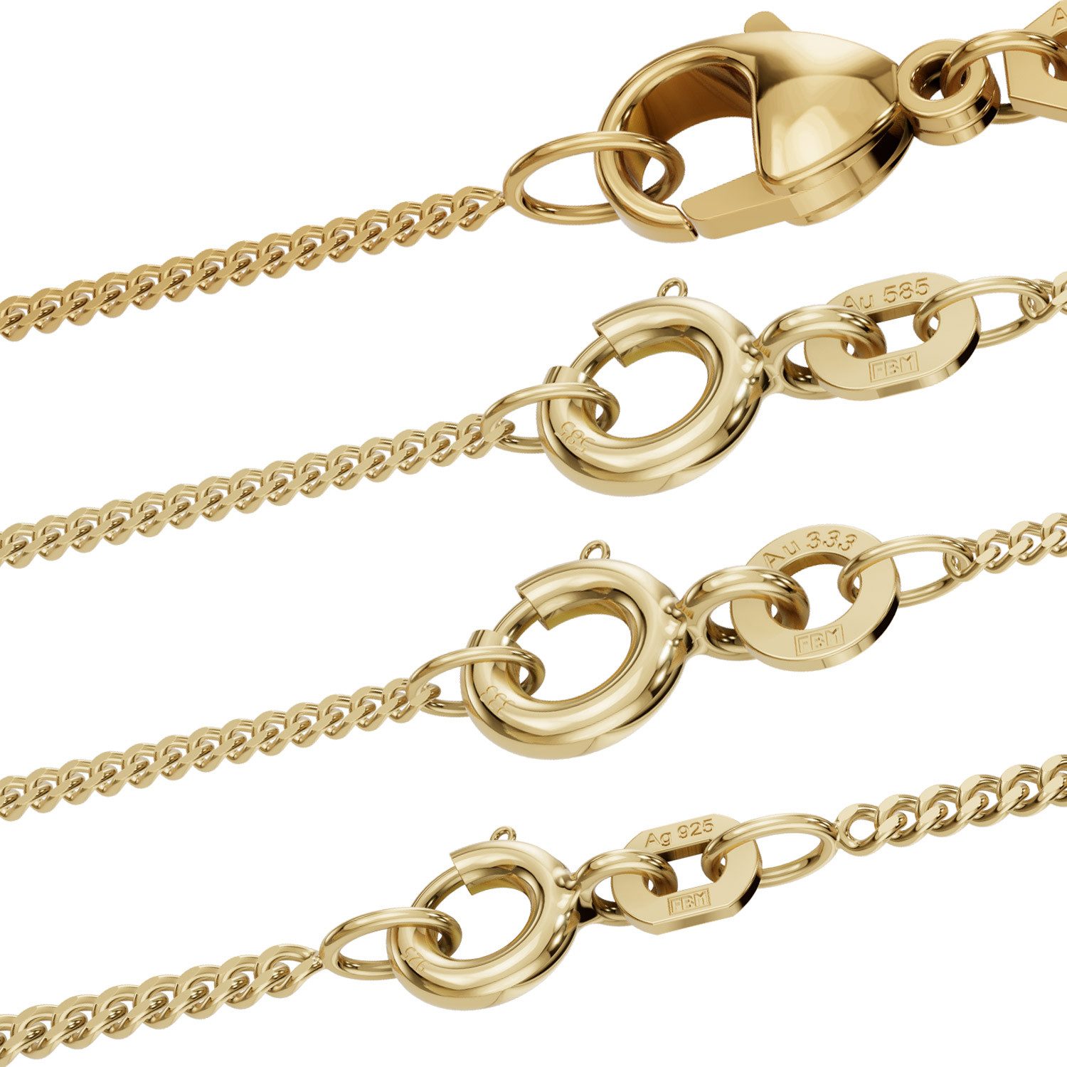 HOPLO Panzerkette Goldkette Panzerkette Halskette Breite 1,4 mm 36 cm 333 - günstig online kaufen