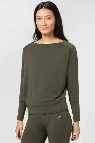 SUPER.NATURAL Sweatshirt Merino Pullover W KULA SWEATER funktioneller Merino-Materialmix