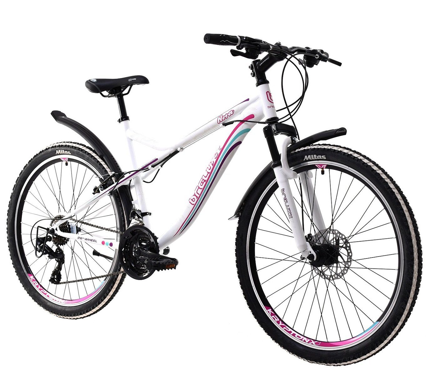 breluxx Mountainbike »26 Zoll Damen Mountainbike FS Sport Nora weiß pink,  inkl. Schutzbleche + Beleuchtung«, 21 Gang Shimano Tourney Schaltwerk,  Kettenschaltung online kaufen | OTTO