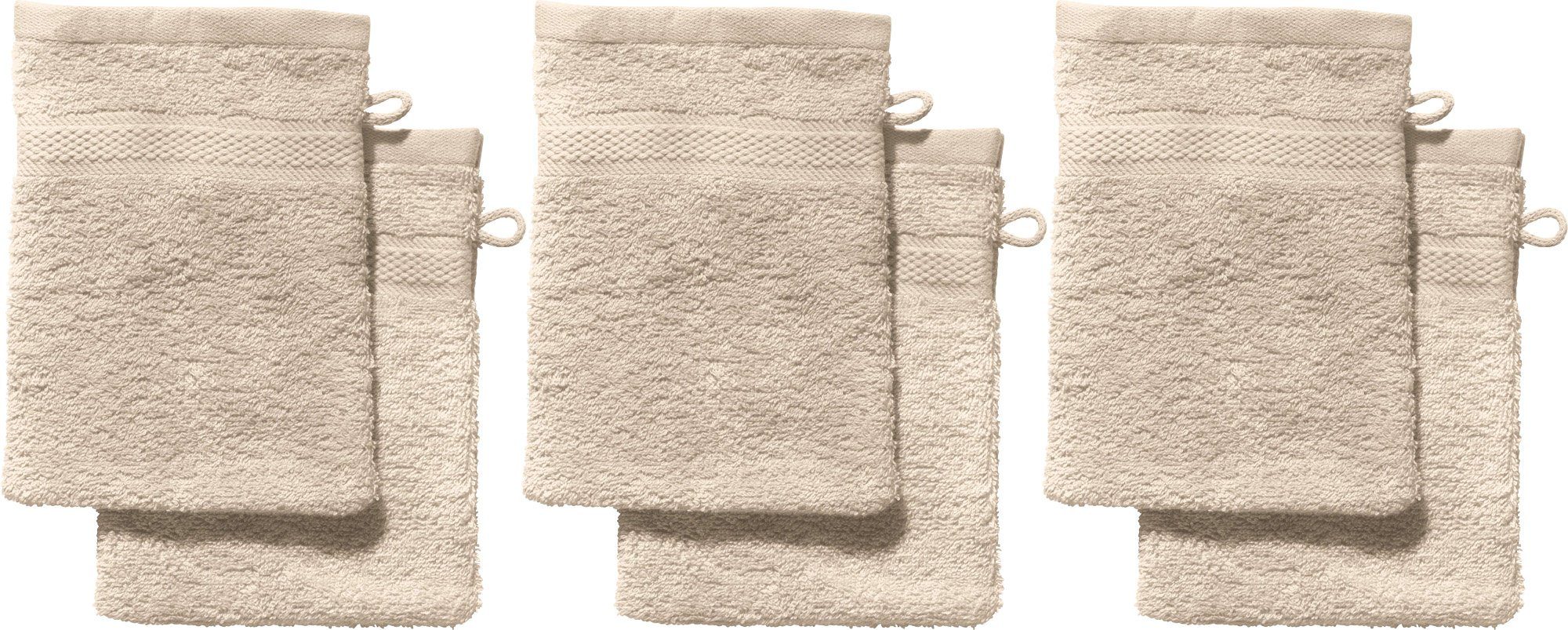 REDBEST Waschhandschuh Waschhandschuh "Chicago" 6er-Pack, Frottier, Walk-Frottier Uni