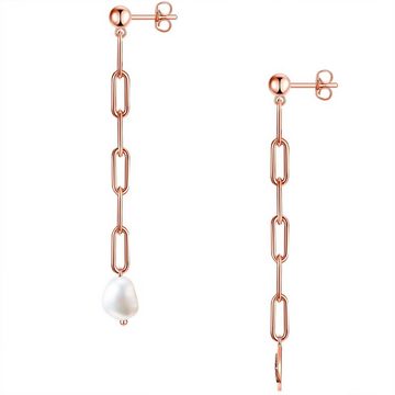 Valero Pearls Paar Ohrhänger roségold, mit Süßwasser-Zuchtperle