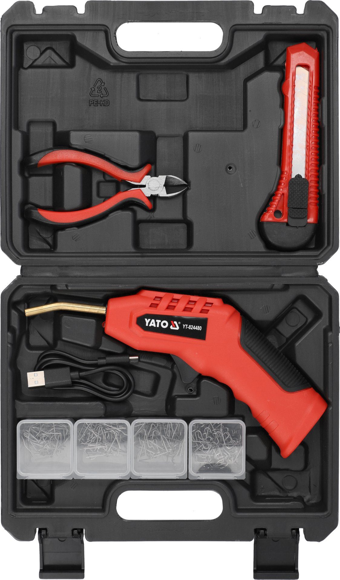 Yato Lötpistole Akku Kunststoff-Schweißgerät 3,7V, 40W, USB-C, Akku Kunststoff-Schweißgerät 3,7V, 40W, USB-C