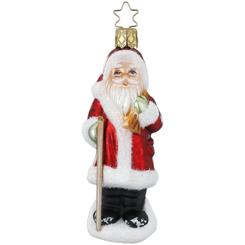 INGE-GLAS® Christbaumschmuck Lieber Weihnachtsmann 11,5cm (1-tlg), mundgeblasen, handbemalt