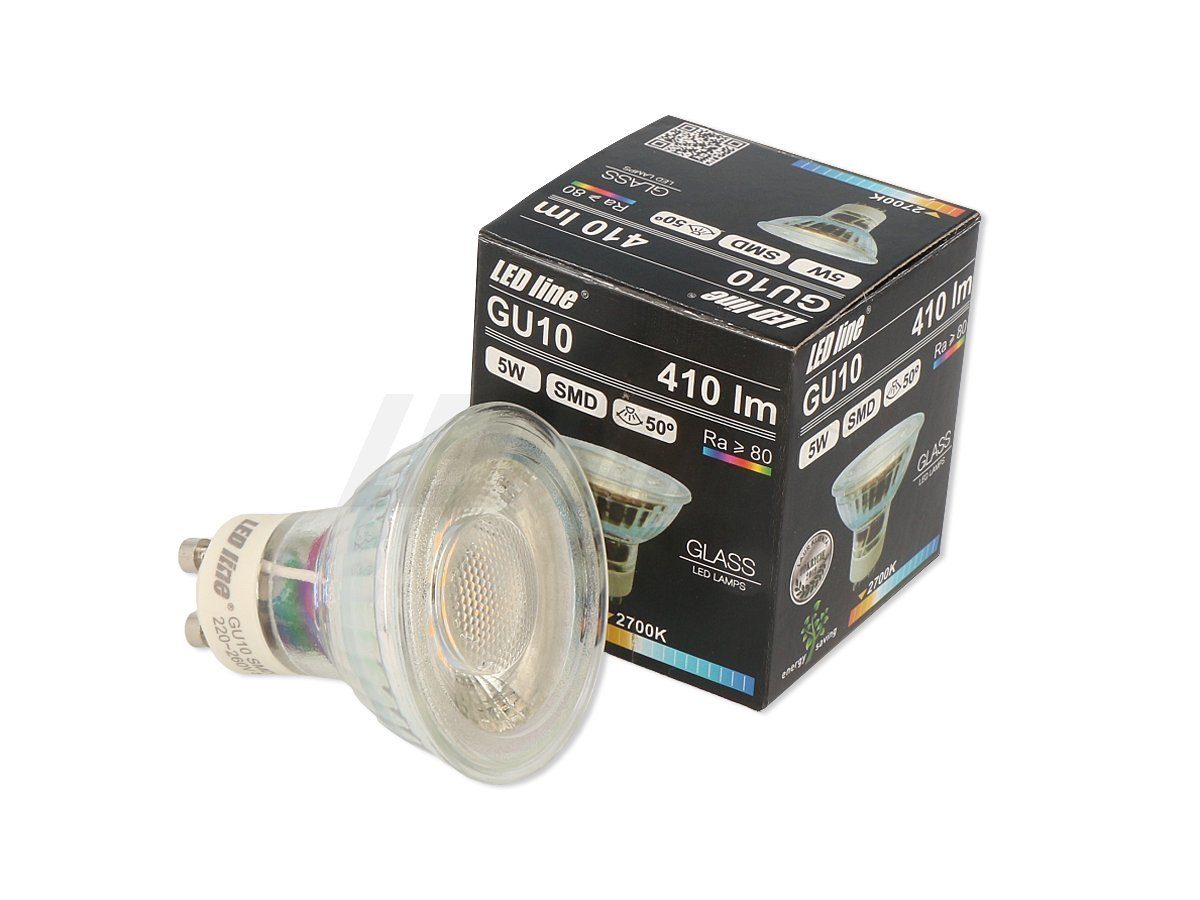 LED-Line LED-Leuchtmittel GU10 5W LED Leuchtmittel 50° SMD 2700K Warmweiß 410, 1 St.