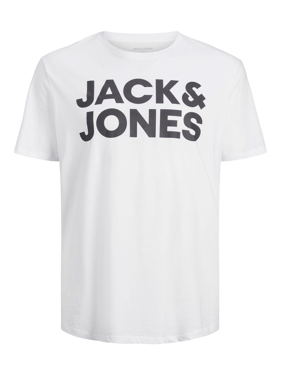 Print/Black (1-tlg) JJECORP Baumwolle 12158505 Jack Large LOGO White aus T-Shirt & Jones