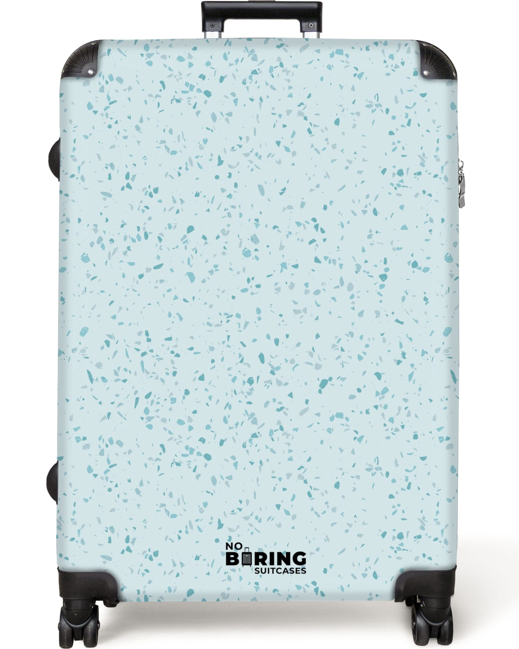 Hartschalen-Trolley Terrazzo-Muster mehrfarbig blau und grün 77 cm - 98 L