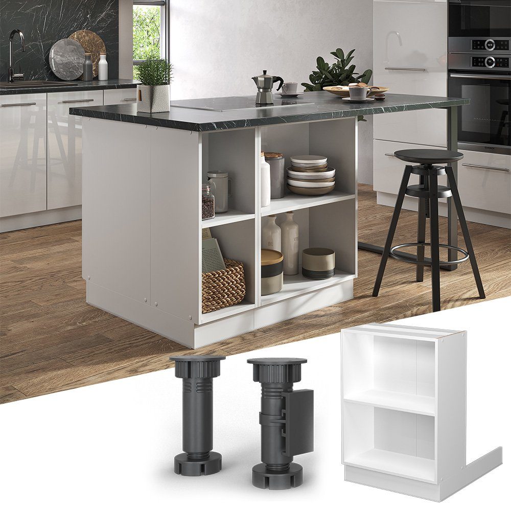 Vicco Unterschrank Fame-Line, Weiß/Weiß, 60 cm ohne Arbeitsplatte (1-St) – Bild 2 von 5