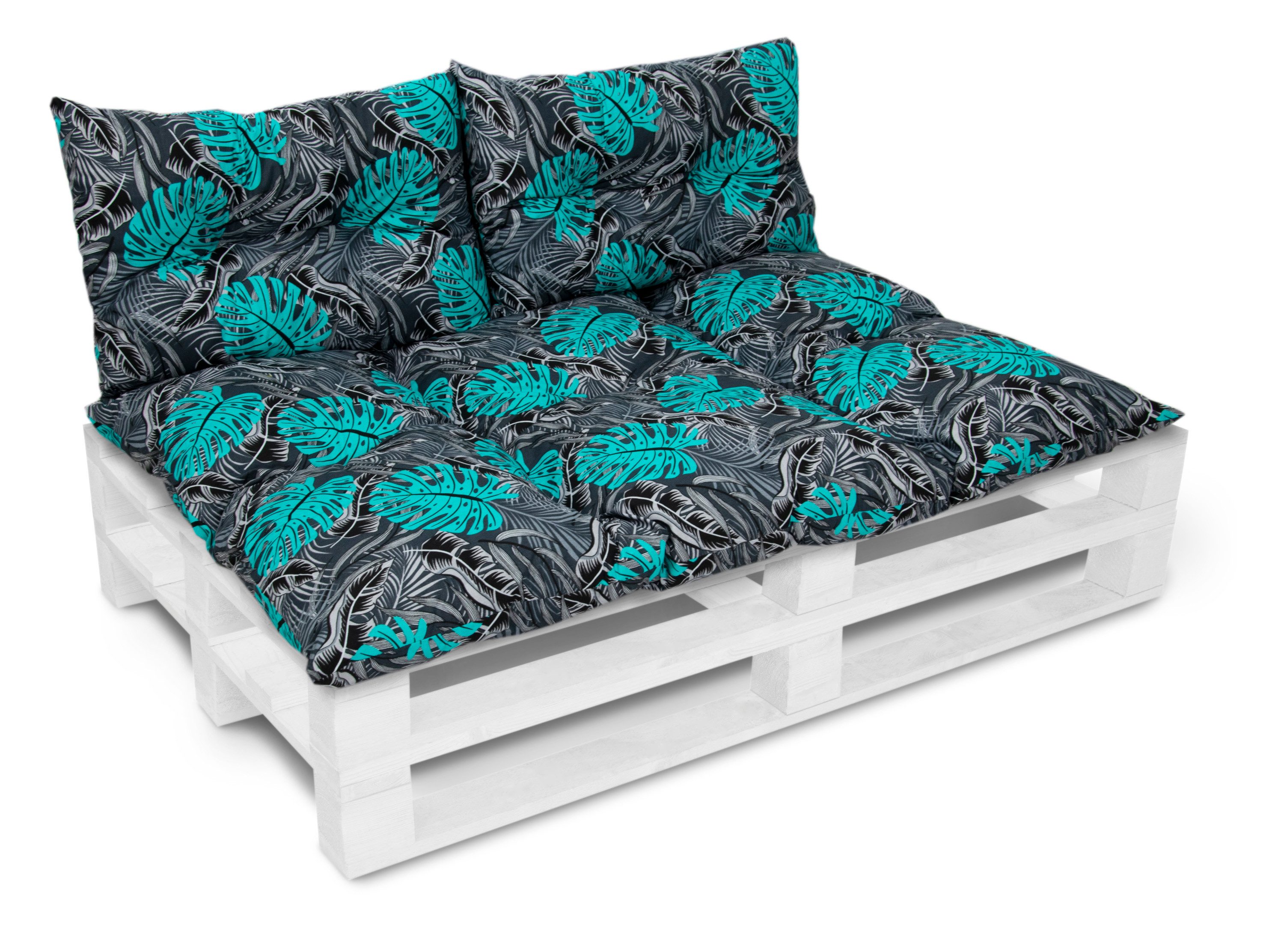 Amilian Dekokissen Dekokissen Set 3-teilig Gartenbank Outdoor 80x120cm + 2 x40x60cm, Gartenbankauflage & Sitzpolster für Outdoor und Europaletten