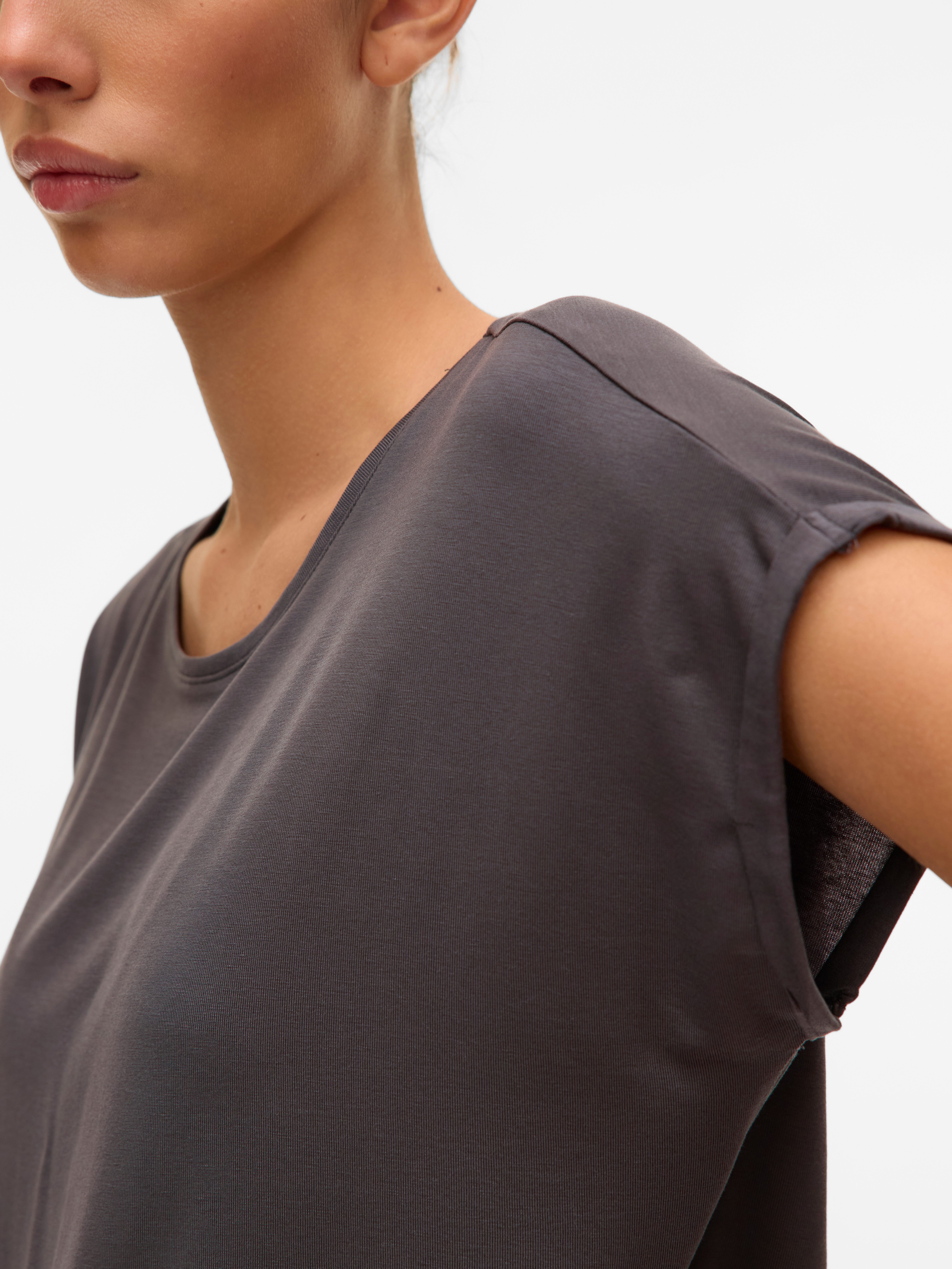 Vero Moda T-Shirt VMAVA PLAIN SS TOP JRS NOOS Materialmix, regular fit – Bild 5 von 5