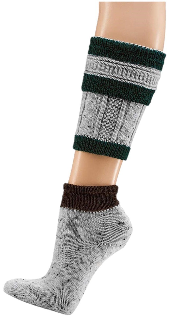 TippTexx 24 Trachtensocken 1 Paar Herren Trachtenstrümpfe Loferl 2teilig Wadenwärmer + Socken