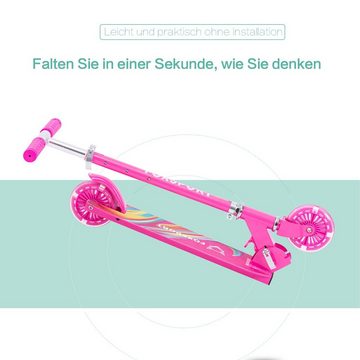 Seven Comfort Cityroller Leichter faltbarer Kinderroller, 4,00 km/h, (Set, mit Schutzblechen), klappbar&höhenverstellbar Scooter 4.7 Zoll Räder Maximale 50 kg