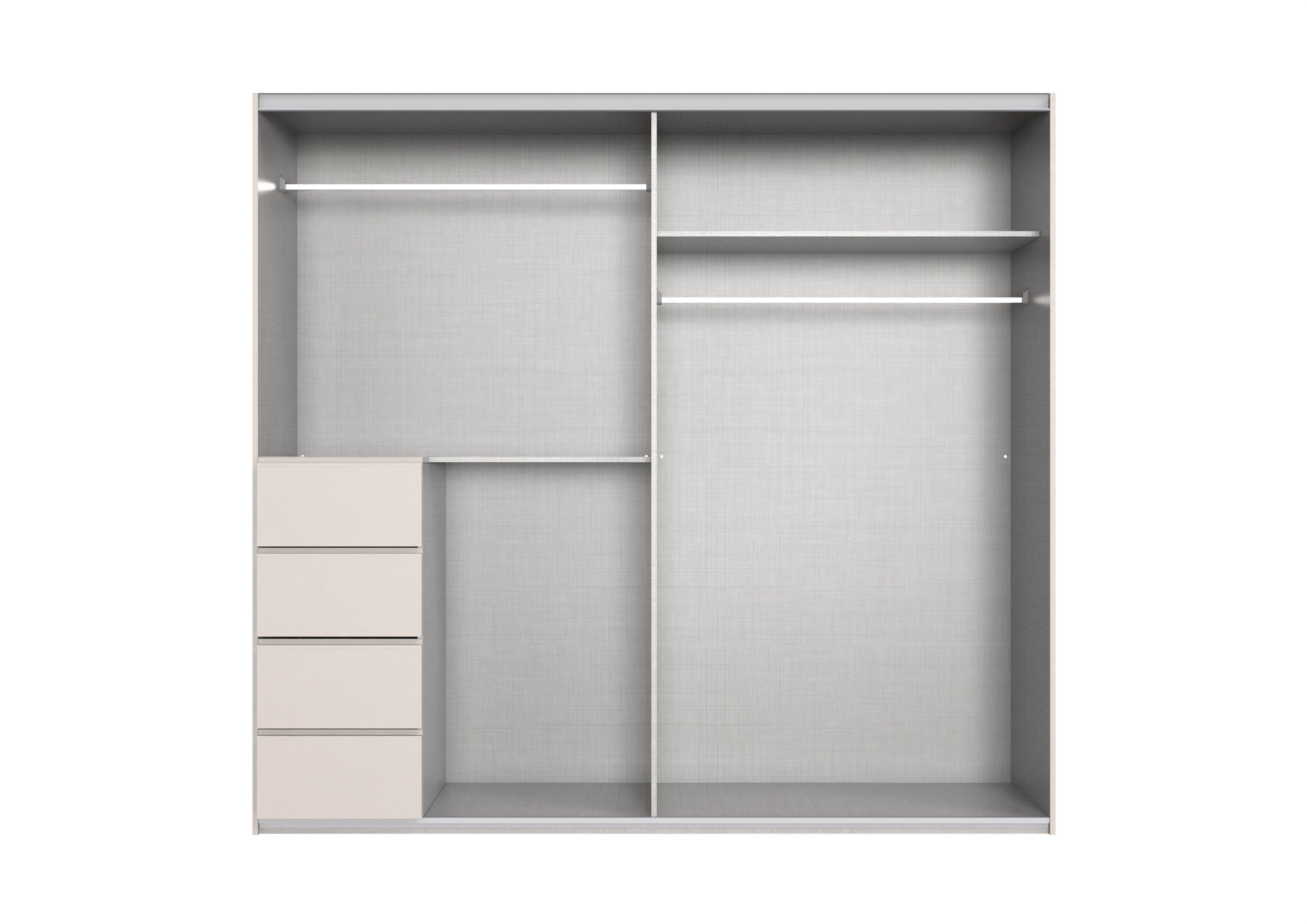 freiraum Schwebetürenschrank BALI in KASCHMIR + SPIEGEL - 225x208x64cm (BxHxT)