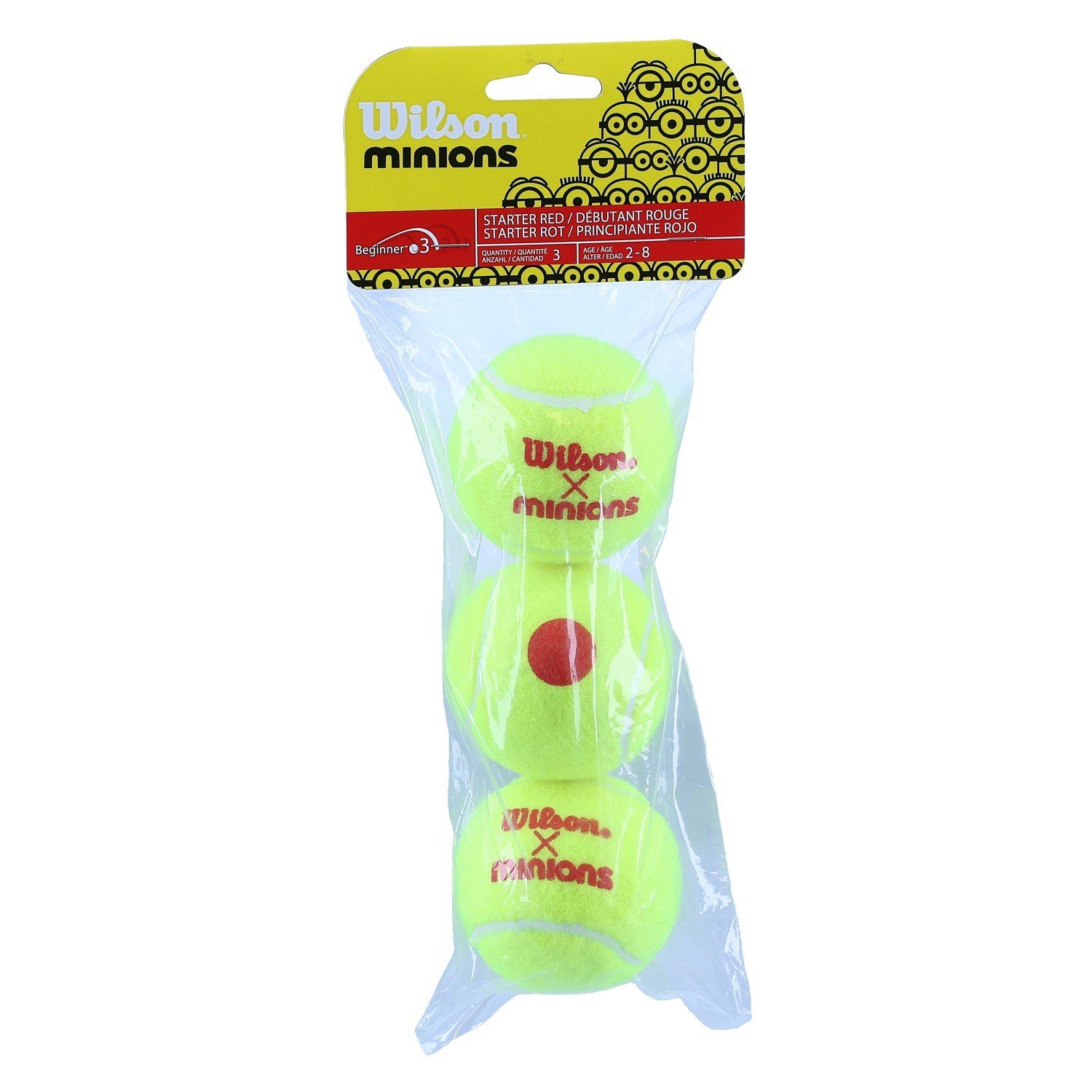 Wilson Tennisball Methodikbälle Stage 3 Starter Minions gelb/rot Beutel 3er