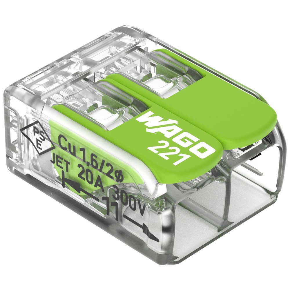 Verbindungsklemme WAGO 221-422 221 Verbindungsklemme flexibel: 0.14-4 mm² starr: 0.2-4 m