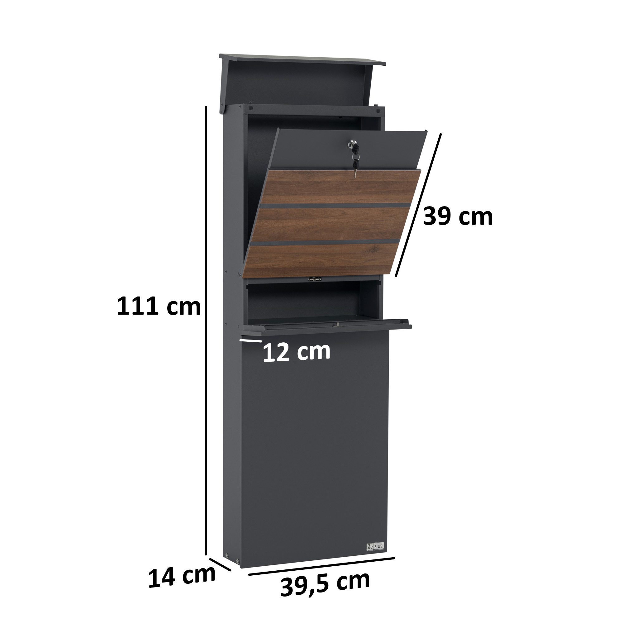 Zelsius Standbriefkasten Briefkasten mit Zeitungsfach, Standbriefkasten, günstig online kaufen