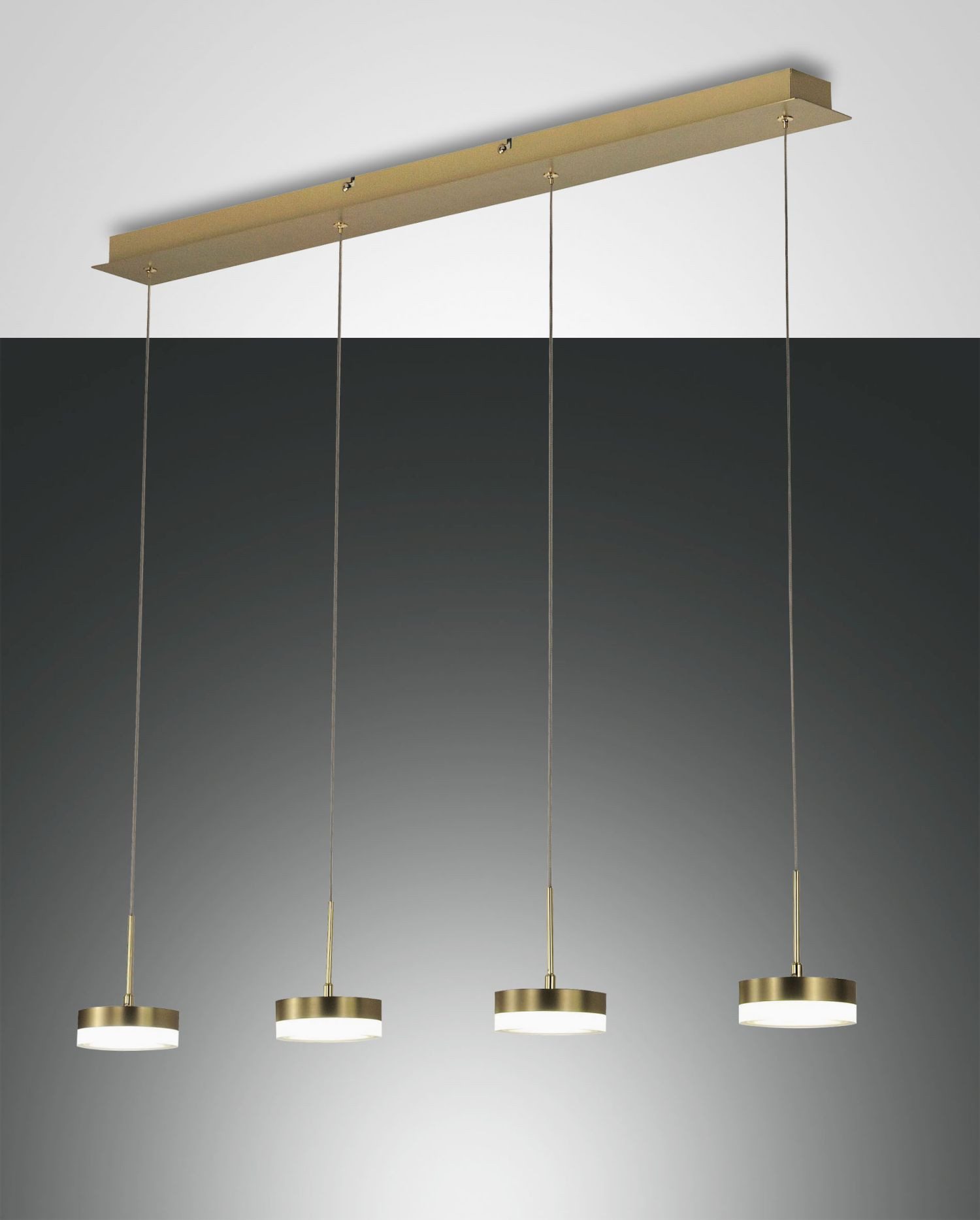 Licht-Erlebnisse Pendelleuchte BONU, LED fest integriert, Warmweiß, LED Metall H: max. 200 cm in Messing satiniert länglich 3000 K Modern