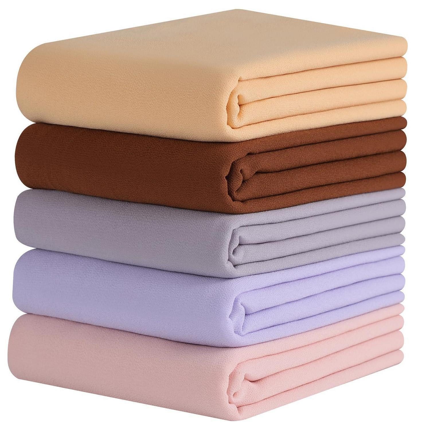LuxusKollektion Chiffontuch Muslimischer Hijab Schal Chiffon 175x70cm, (4-St)