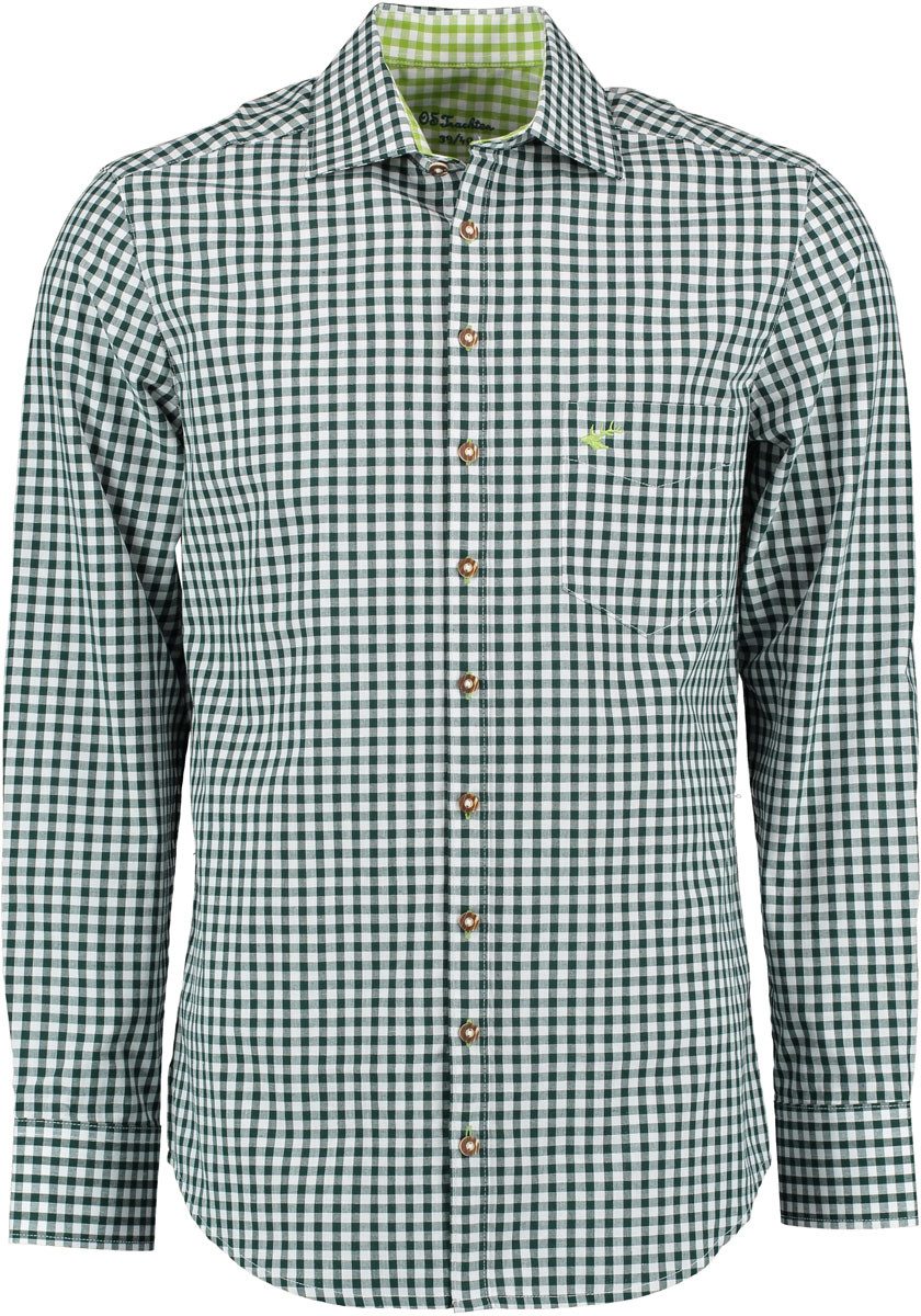 OS Trachten Trachtenhemd Pasevu Langarmhemd mit Hirsch-Stickerei auf der Br günstig online kaufen