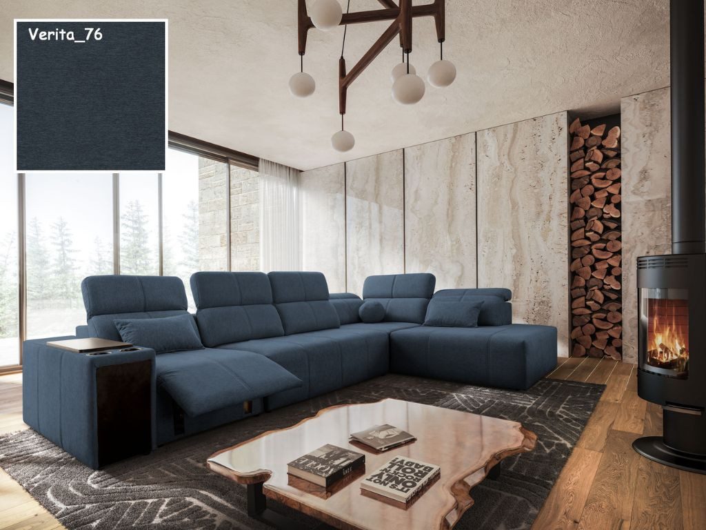 Möbel für Dich Ecksofa XXL- Mindy 11 Relax in L-Form mit elektrisch ausfahrbarer Fußstütze, Mit Sitztiefenverstellung, Ablage, Schlaffunktion und Bettkasten